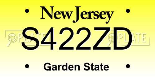 S422ZD New Jersey License Plate