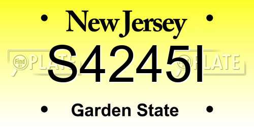 S4245I New Jersey License Plate