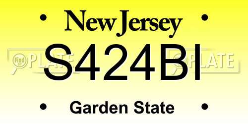 S424BI New Jersey License Plate