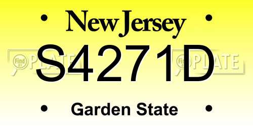 S4271D New Jersey License Plate