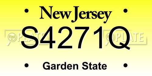 S4271Q New Jersey License Plate