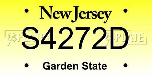 S4272D New Jersey License Plate