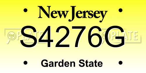 S4276G New Jersey License Plate