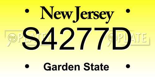 S4277D New Jersey License Plate