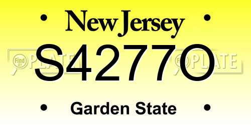 S4277O New Jersey License Plate