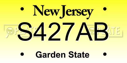 S427AB New Jersey License Plate