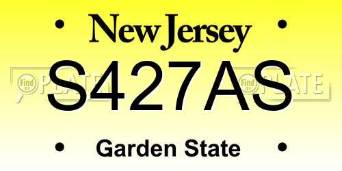 S427AS New Jersey License Plate