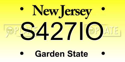 S427IO New Jersey License Plate