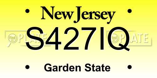 S427IQ New Jersey License Plate