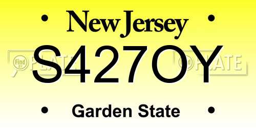 S427OY New Jersey License Plate