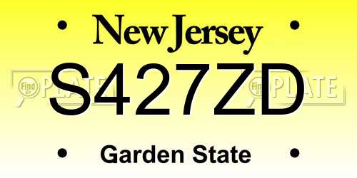 S427ZD New Jersey License Plate