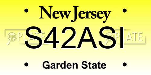 S42ASI New Jersey License Plate