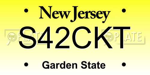 S42CKT New Jersey License Plate