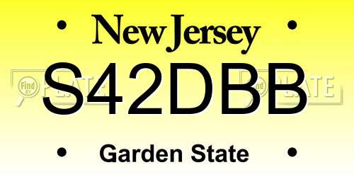 S42DBB New Jersey License Plate