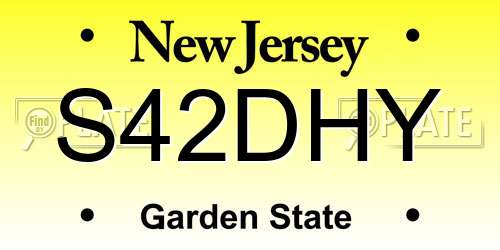 S42DHY New Jersey License Plate