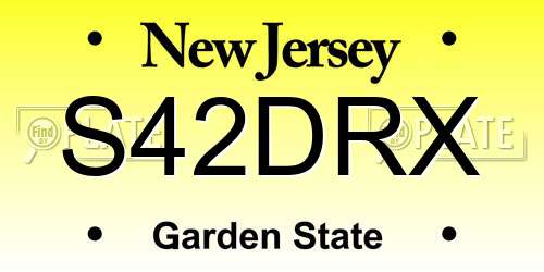 S42DRX New Jersey License Plate