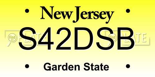 S42DSB New Jersey License Plate