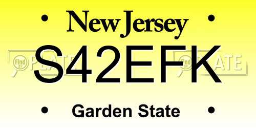 S42EFK New Jersey License Plate