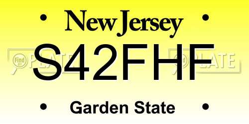 S42FHF New Jersey License Plate