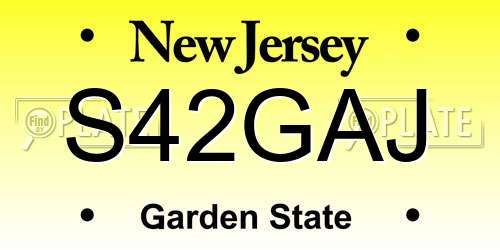 S42GAJ New Jersey License Plate