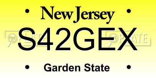S42GEX New Jersey License Plate