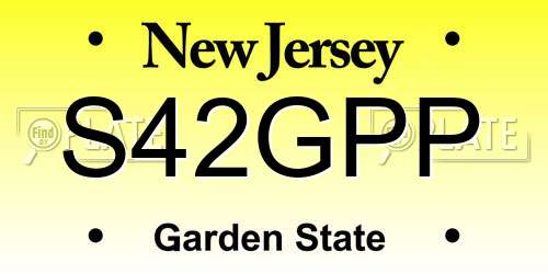 S42GPP New Jersey License Plate