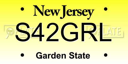 S42GRL New Jersey License Plate