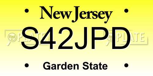 S42JPD New Jersey License Plate