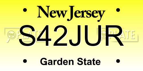 S42JUR New Jersey License Plate