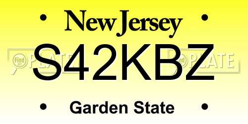 S42KBZ New Jersey License Plate