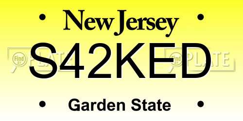 S42KED New Jersey License Plate