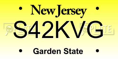 S42KVG New Jersey License Plate