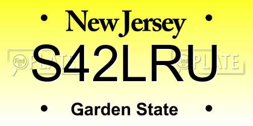 S42LRU New Jersey License Plate