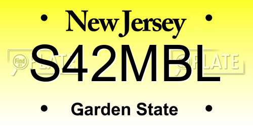 S42MBL New Jersey License Plate