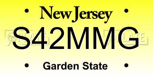 S42MMG New Jersey License Plate