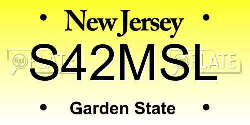 S42MSL New Jersey License Plate
