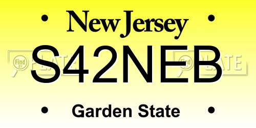 S42NEB New Jersey License Plate