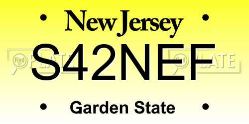 S42NEF New Jersey License Plate