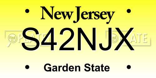 S42NJX New Jersey License Plate