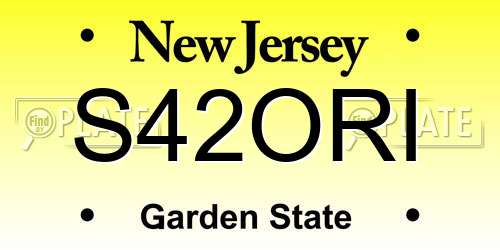 S42ORI New Jersey License Plate