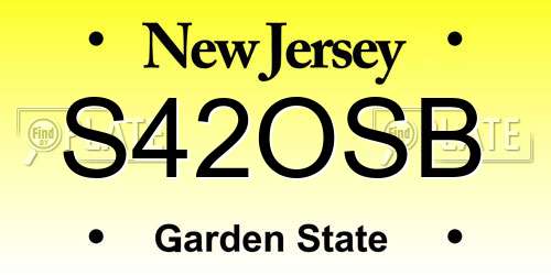 S42OSB New Jersey License Plate