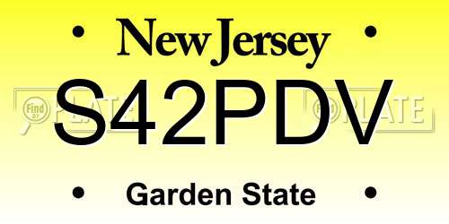 S42PDV New Jersey License Plate
