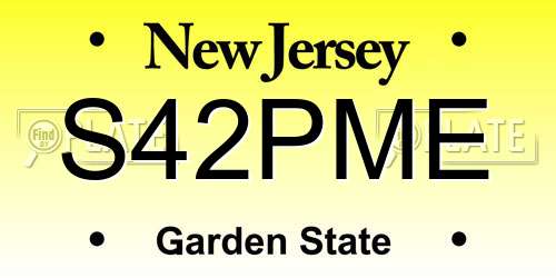 S42PME New Jersey License Plate