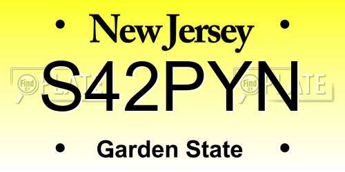 S42PYN New Jersey License Plate