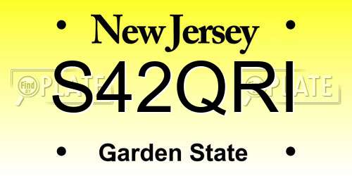 S42QRI New Jersey License Plate