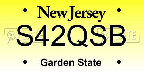 S42QSB New Jersey License Plate