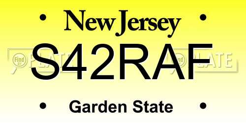 S42RAF New Jersey License Plate