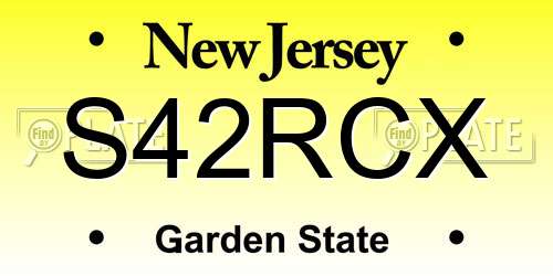 S42RCX New Jersey License Plate