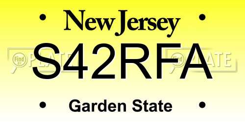S42RFA New Jersey License Plate