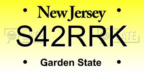S42RRK New Jersey License Plate
